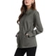 thumbnail image 4 of Chaquetas utilitarias para mujeres INSPIRE CHIC con cintura ajustable, bolsillos con solapa, chaquetas con cremallera y botón, gris S, 4 of 6