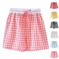 thumbnail image 2 of Umfun Women's Plaid Skirt Elastic Drawstring Waist Casual Summer Skirt with Pockets, 2 of 7