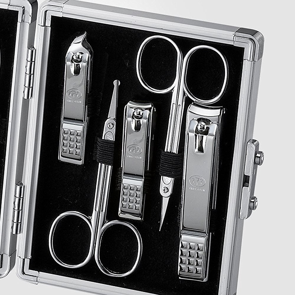 Korean Nail Clipper! World No. 1. Three Seven (777) Travel Manicure Grooming Kit Nail Clipper Set (11 PCs, TS-16000SVC), MADE IN KOREA, SINCE 1975.