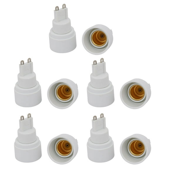 Unique Bargains 10pcs G9 to E14 Extender Adapter Converter Light Bulb Socket Holder White