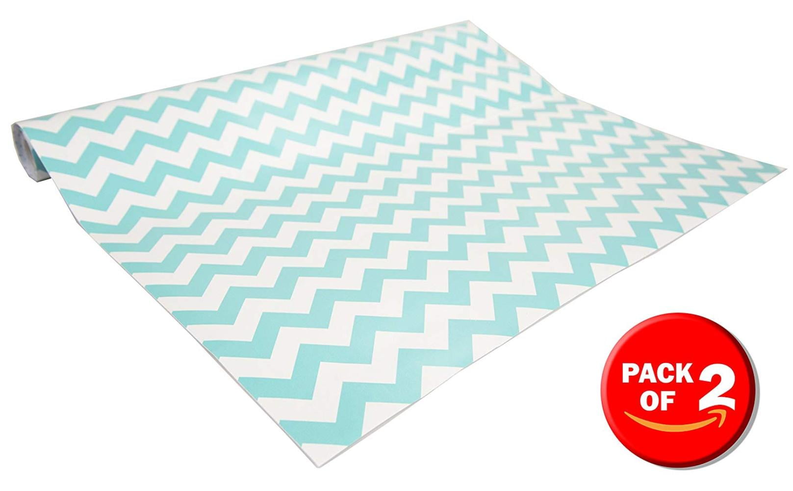 Self Adhesive Shelf Liner, 2 Pack (Chevron Blue), Drawers are no longer
