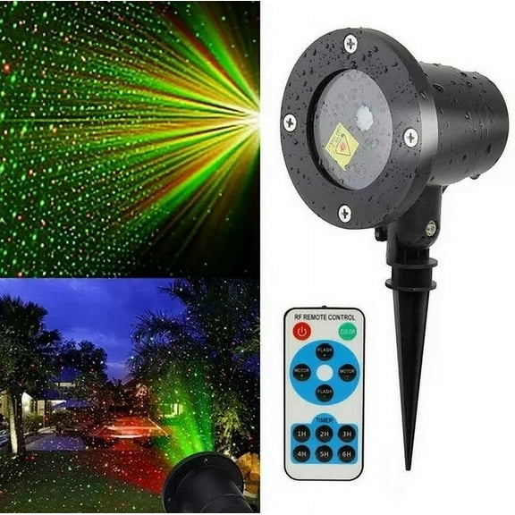 Sinhoon Christmas Projector Lights, Led Christmas Laser Lights Landscape Spotlight Red and Green Star Show with Remote Christmas Decorative for Outdoor Garden Patio Wall Xmas Holiday Party