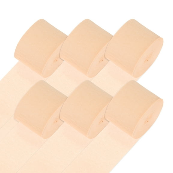 Uxcell 6-Rolls Crepe Paper Streamer, 492ft Crepe Streamers for Christmas Supplies [Peach Pink-1.8 Inch x 82 Ft/Roll]