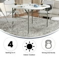 thumbnail image 5 of Flash Furniture Freeman 4-Foot Round Bi-Fold Granite White Plastic Banquet and Event Folding Table with Carrying Handle, 5 of 16