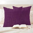 thumbnail image 3 of Purple Burlap Texture Outdoor Waterproof Pillow Covers, Farmhouse Vintage Purple Decorative Square Throw Pillowcase Sofa Cushion Sham for Patio/Couch/Chair, 26"x26" 2 Pack, 3 of 8