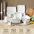 thumbnail image 4 of MALACASA, Series Blance, 60-Piece Porcelain Dinnerware Set, Ivory White Dinner Set, Service for 12, 4 of 8