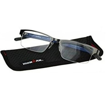 Foster Grant Ironman Ironflex Reading Glasses, Gunmetal/Blue ( 2.00)