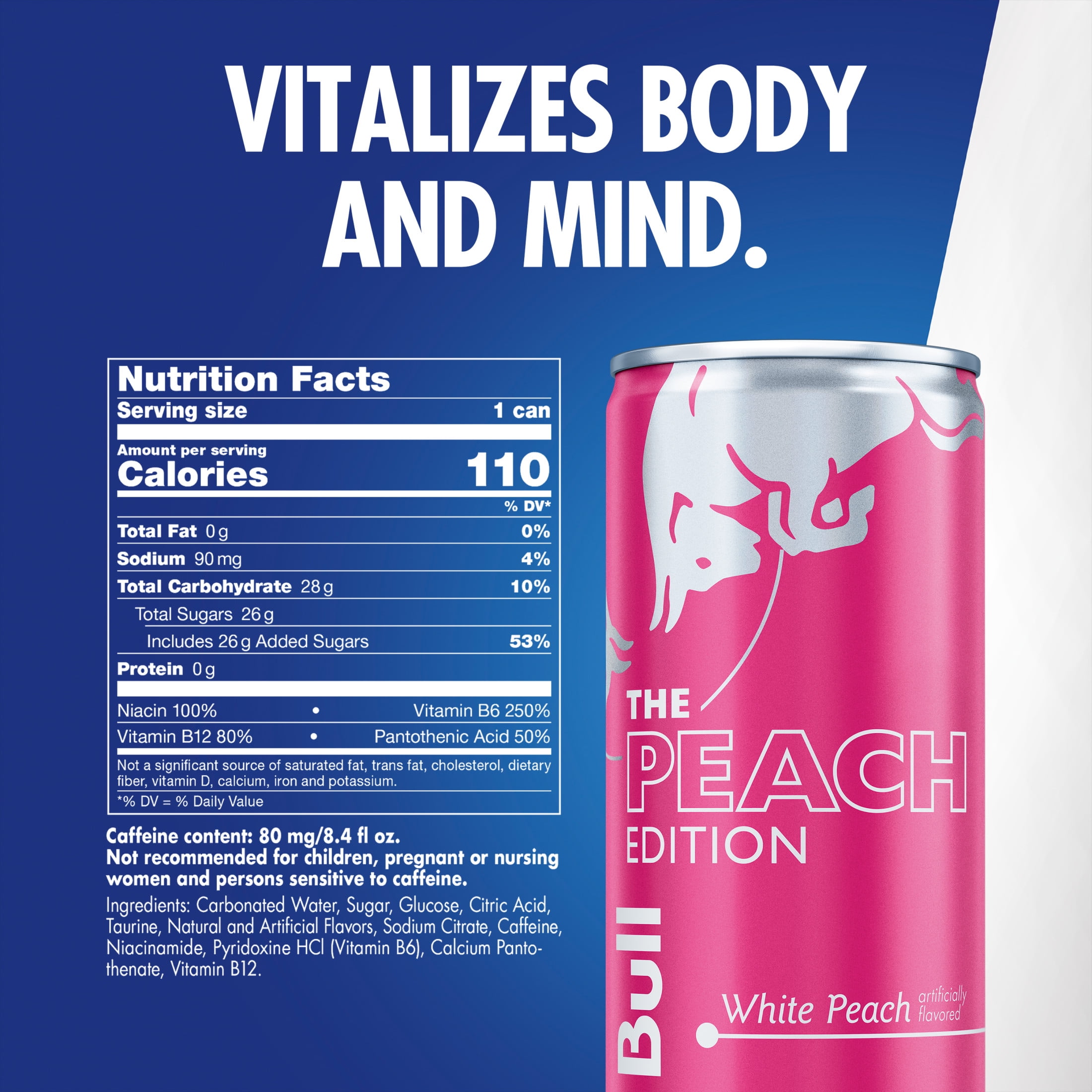 Red Bull Peach Edition Energy Drink,  White Peach,  8.4 fl. oz.,  6 x 4 Cans
