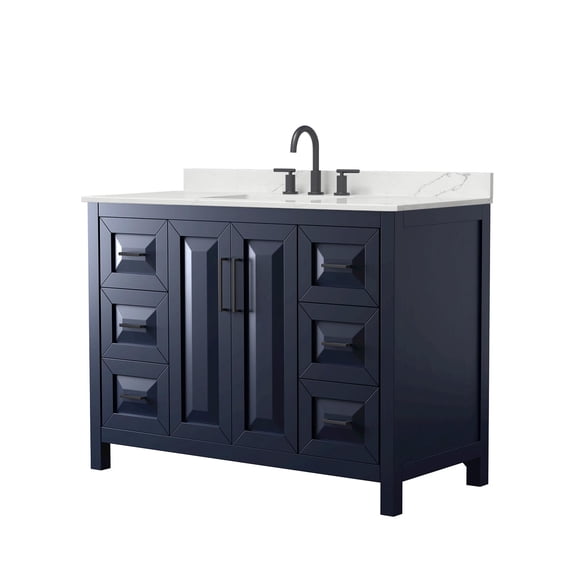 Wyndham Collection WCV252548SBBGTUS3MXX Daria 48" Free Standing Single Basin Vanity Set -