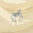 thumbnail image 3 of HomeKingdee Ladies Fashion Open Hollow Butterfly Ring - Creative Alloy Silver-Plated Tone Jewelry for Women, 3 of 9