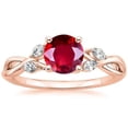 thumbnail image 2 of Limited Time Sale: 1.25 Carat Round Cut Red Ruby And Diamond Moissanite Engagement Ring Bridal Wedding Ring Set In 10K Rose Gold, Promise Ring, Anniversary Gift, 2 of 3