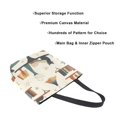thumbnail image 3 of FORMRS Womens Canvas Tote Bag with Zipper Inner Pocket Shoulder Handbag, Cats Reading Pattern, 3 of 7