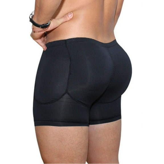 AmShibel Men Boxer Padded Butt Booster Enhancer Boyshort Flat Stomach Shapewear Underwear