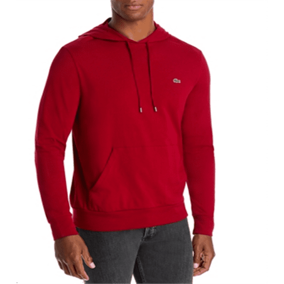 Lacoste Men's Jersey Long-Sleeve Hooded Tee Red Size Large