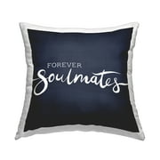 Stupell Industries Forever Soulmates Romantic Navy Blue Calligraphy Design by Jo Taylor Throw Pillow