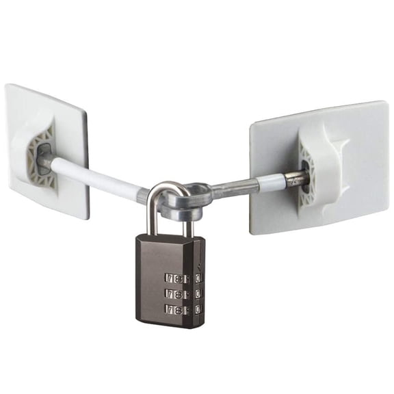 Refrigerator Lock Fridge Freezer Security White with Black Combination Padlock