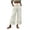 White, variant on Tqcoqu Women's Wide Leg Cropped Pants,Eyelet Embroidered Hem Drawstring Elastic Waist Trendy Loose Pants,Army Green Women's S-XXL