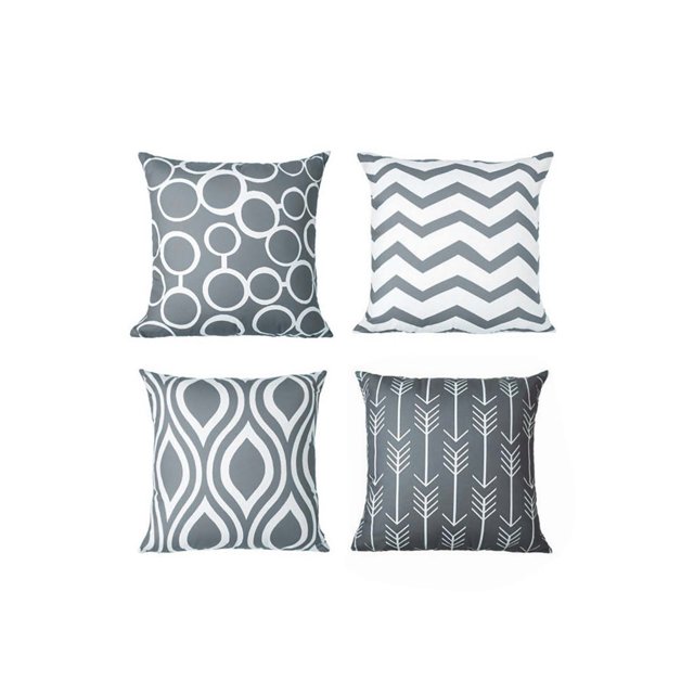 Funda de almohada geométrica a la moda, funda de cojín para cintura de coche y sofá, decoración para el hogar, 4 Uds. Wmkox8yii HFSH3558