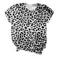 thumbnail image 2 of Teissuly Women's Fashion Cute Leopard Print Pullover Casual Bottom Shirt Top, 2 of 5
