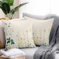 thumbnail image 2 of Waterproof Throw Pillow Covers Set of 2, 18x18 Inch Daisy Spring Botanical Decorative Pillowcases Outdoor Pillow Slip Cushion Covers Set for Couch Tent Farmhouse Watercolor Floral, 2 of 7