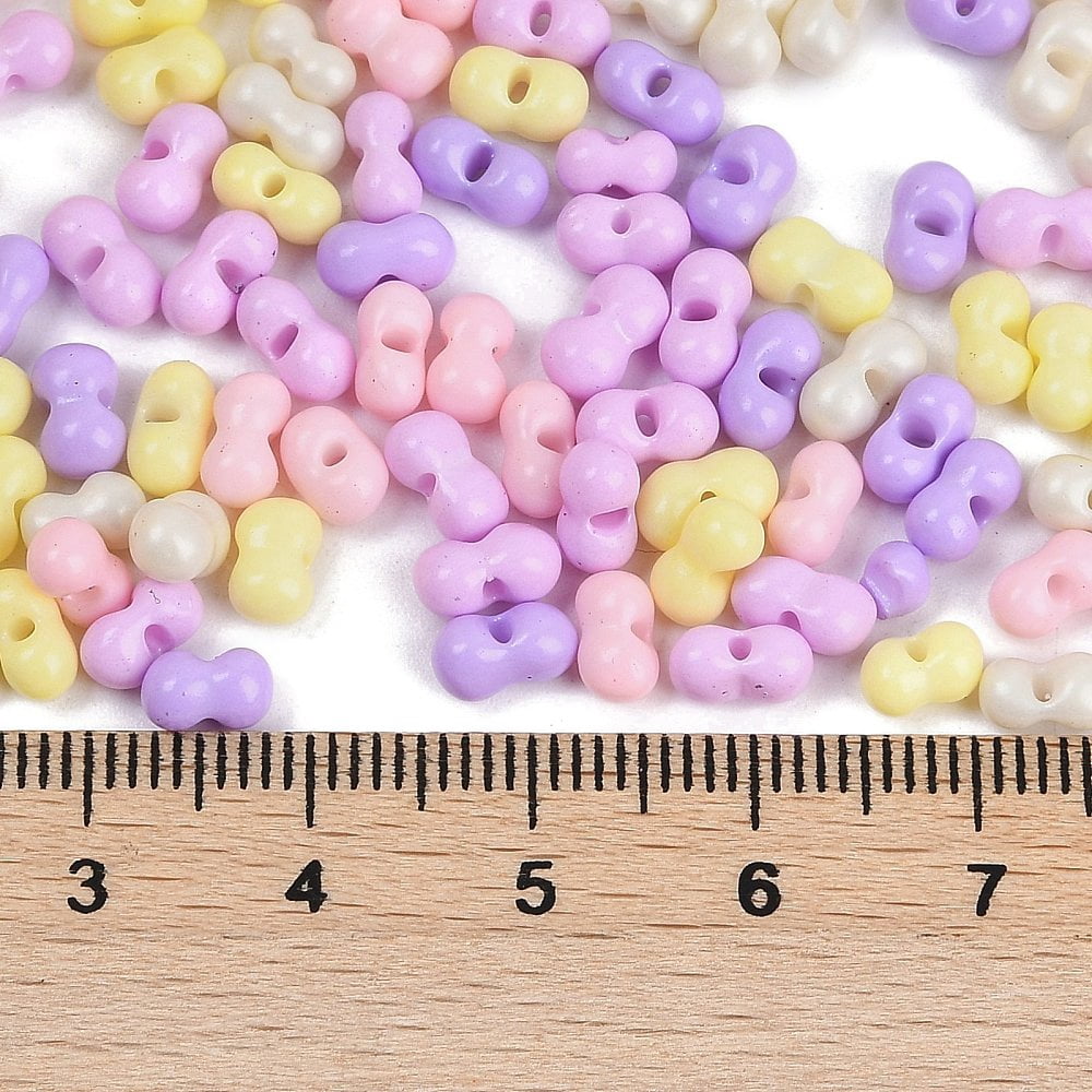 1pound Glass Seed Beads Round Hole Peanut Lilac 3.5x6x3.5mm Hole: 0.8mm about 4500pcs/pound