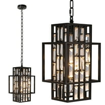 15in Outdoor Pendant Light Fixture Ceiling Crystal Hanging Lantern For Porch