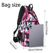 Pickleball Bag with Padded Back, Flower White Multi-Compartment Paddle Backpack, Lightweight Nylon Sports Bag for Men & Women