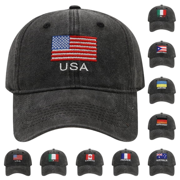 Only Moment Dark Blue World Cup Fan Gear Baseball Cap Polyester Cotton Blend Embroidery - Washed Adjustable Usa Dad Hat for Women One Size