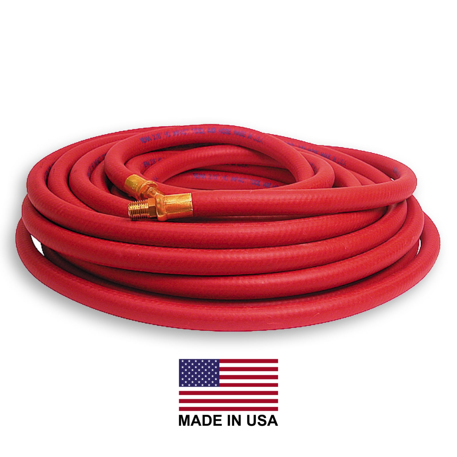 Rema Tip Top Reinforced 3/8 in Air Hose, 1/4 in NPT Male End, 25 feet Long Tire Shop Hose