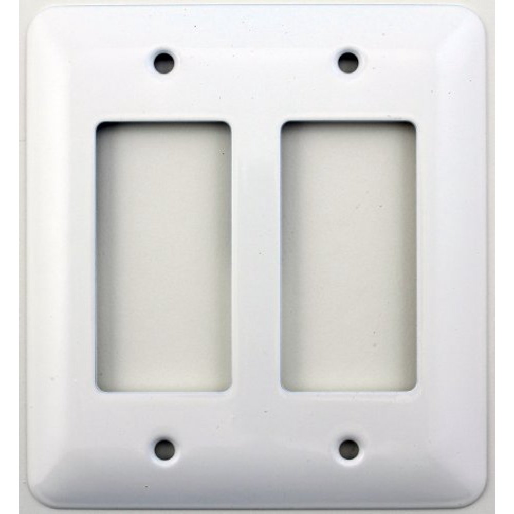 Mulberry Princess Style White 2 Gang GFI/Rocker Opening Switch Plate