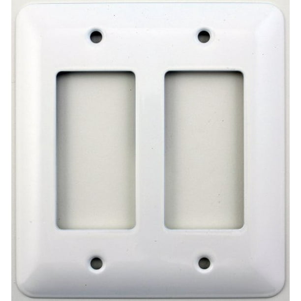 Mulberry Princess Style White 2 Gang Gfi Rocker Opening Switch Plate Walmart Com Walmart Com