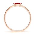 thumbnail image 2 of ANGARA Natural Oval Ruby Off-Centered Solitaire Ring With Diamonds in 14K Rose Gold for Women (Size-6x4mm) | July Birthstone, Birthday, Anniversary, Jewelry Gift for Women | Natural Ruby Ring, 2 of 9