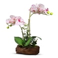 thumbnail image 5 of Faux Orchid Plant, Velvet Touch, With Wooden Like Planter, Indoor Fake Plant, 5 of 5