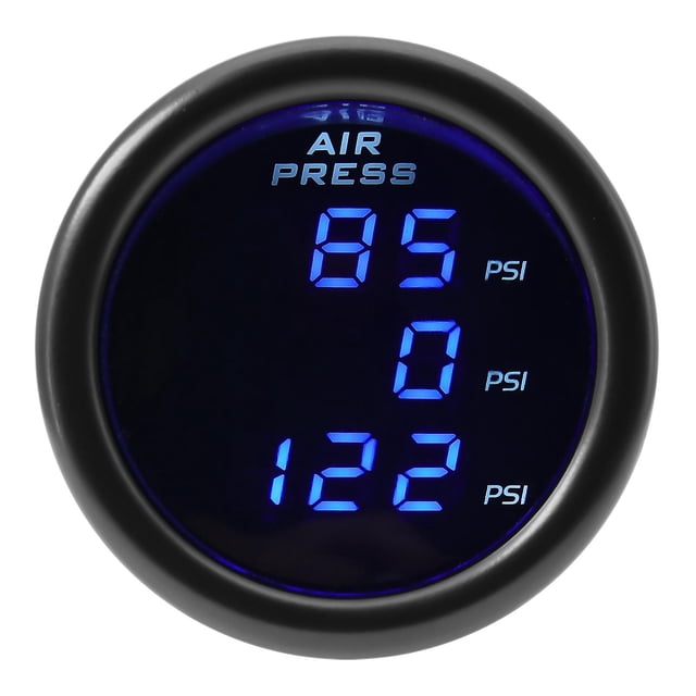 2" 52mm Digital Air Suspension Pressure Gauge 0-220psi Triple Display Air Pressure Guage With 2pcs 1/8 Npt Sensor 5meter Wire