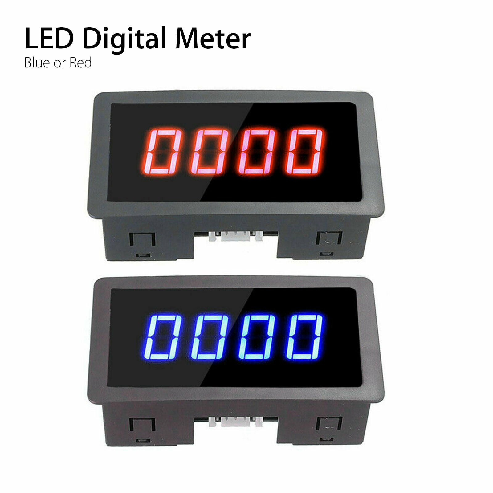 4 Digital LED Tachometer RPM Speed Meter+Hall Proximity Switch Sensor NPN Blue 