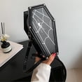 thumbnail image 2 of Jiibva Gothic Pu Leather Bag Coffin Shape Crossbody Bag Halloween Cell Phone Purses Punk Shoulder Bag Handbags for Female, 2 of 7