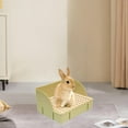 thumbnail image 4 of Tall-Edged Plastic Rabbit Toilet with Narrow Bottom Net - Green (Small) | 29x22x15.5cm Guinea Pig/Chinchilla Potty Trainer | High Capacity Chassis, Feces-Bedding Separation, Easy Clean, Smooth Safe, 4 of 6