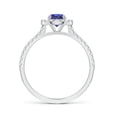 thumbnail image 2 of Angara Natural 0.5 Ct. Tanzanite with Diamond Halo Ring in 14K White Gold for Women (Ring Size: 11.5), 2 of 9