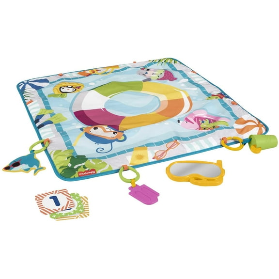 Fisher-Price Dive Right in Activity Mat, Baby Playmat with Toys