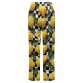 thumbnail image 6 of Lemons And Flowers On Checkered Background Winter Female Pants Flannel High Waist Women Pants Lady Warm Straight Leg Plush Trousers, 6 of 7