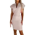 thumbnail image 1 of asddcavvf Robes pour Femmes Nouvelle Robe d'Été Ajustée Col en V Solide, 1 of 7