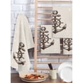 thumbnail image 2 of Nautical Anchor Kitchen Dish Towels for Drying Dishes Set of 3, Vintage Coastal Rudder Farmhouse Beige Waffle Weave Microfiber Hand Tea Bathroom Towels Quick Dry & Absorbent Towel 15.7x23.6, 2 of 7