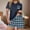 Blue, variant on FAHXNVB Women's Pajama Set 2 Piece V Neck Short Sleeve Shirt with Plaid Boxer Shorts 2025 Summer Comfy Loose Pjs Lounge Sets