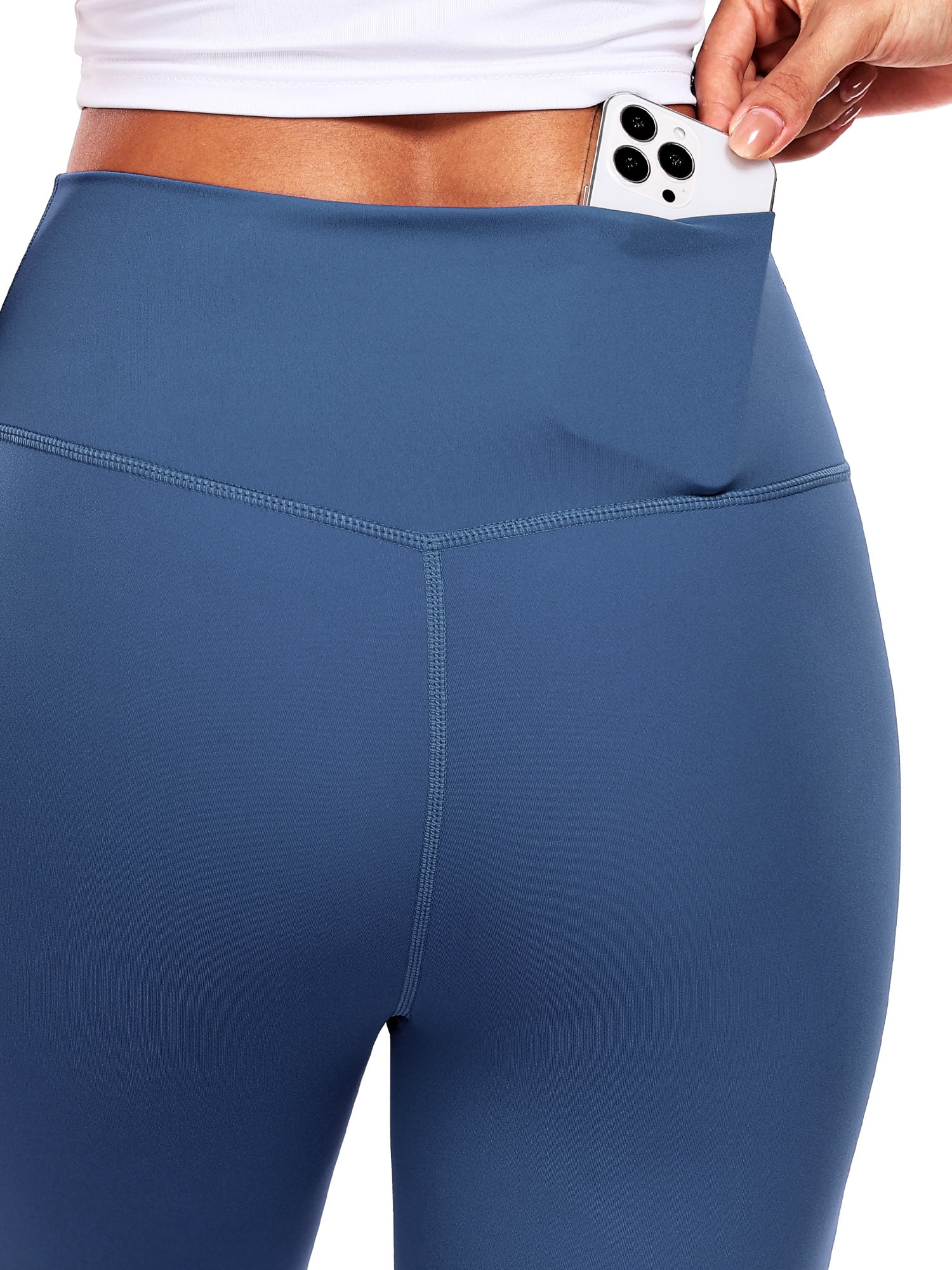 NELEUS ButterSoftFlex Womens Plus Size High Waist Legging for Yoga Workout Athletic Pants with Waistband Pocket,Black+Blue,US Size 2XL