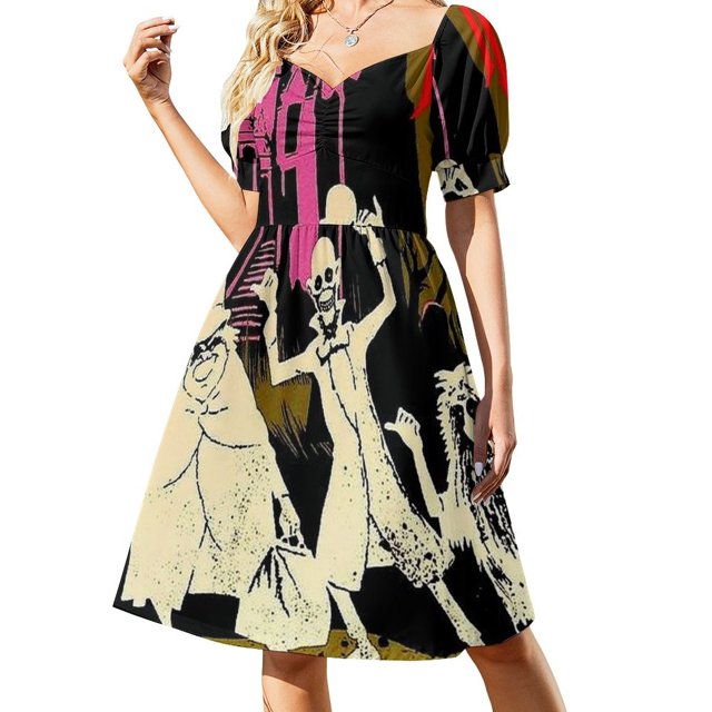 MANSIÓN ENCANTADA: Vestido vintage con estampado publicitario de Liberty Square, vestido de verano de lujo, vestidos para damas.
