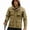 Khaki, variant on Men's Water-Resistant Hooded Softshell Jacket with Zip Pockets for Hiking Black L