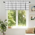 thumbnail image 6 of Gray Plaid Valances for Windows, 60 x 18in, Gray Gradient Line Geometric Rod Pocket Kitchen Valance Curtain Light Filtering Window Treatments for Living Room Bedroom, 1 Panel, 6 of 7