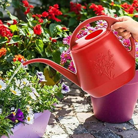 Plastic Watering Can with Comfortable Handle, Garden Watering Cans Long Spout for Indoor Outdoor Watering Plants