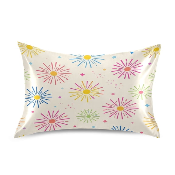 Satin Pillow Case Envelope Pillow Covers Standard Size Soft Pillow Cases for Bedroom, Color Spark Printed