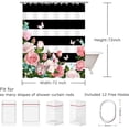 thumbnail image 4 of Striped Shower Curtain with Pink Roses, Pink Shower Curtain，Butterfly Shower Curtains Set with Hooks, Girly Shower Curtain for Bathroom 72x72 Inches, 4 of 6